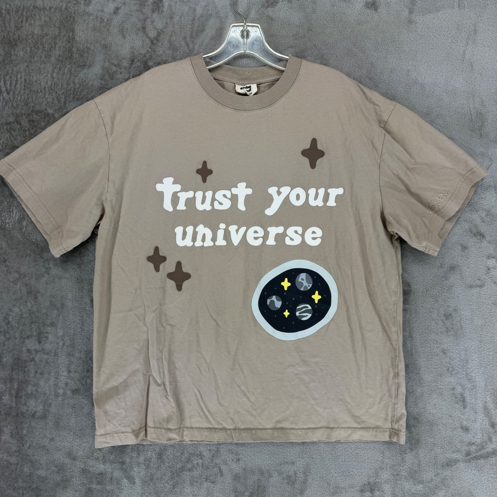 Broken‎ Planet Trust Your Universe Graphic T-Shirt Brown Organic Cotton XXL